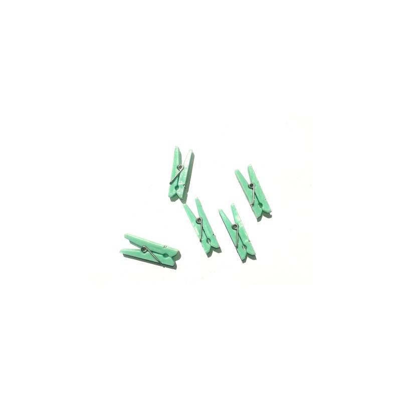 Foto Mini Prendedor Pregador Plastico 25 Mm Verde Claro - 1000 Un