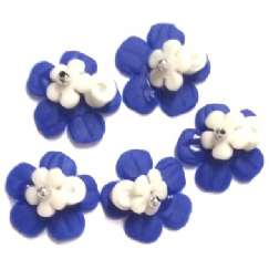 Foto Flor De Biscuit Estrela - Azul Com Branco