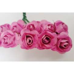 Foto Mini Botao De Rosa Em Papel Rosa Pink - 144 Un