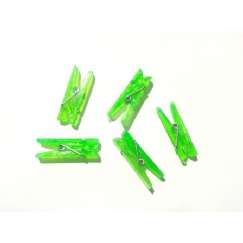 Foto Mini Prendedor Pregador Plastico 25 Mm Verde Translucido - 50 Un